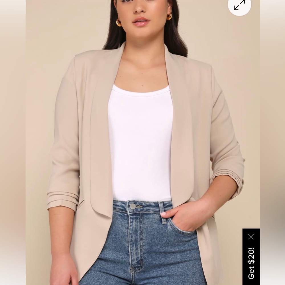 Lulu's Elegant Cream Blazer